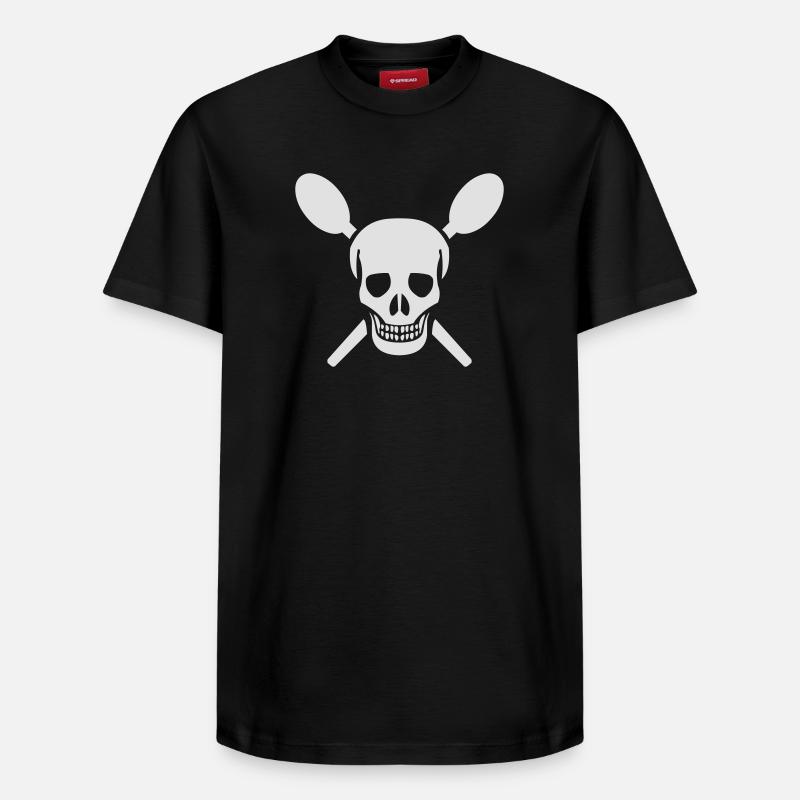 Schädel mit Kochlöffel - Relaxed Unisex Supima Cotton T-Shirt – von SPREAD - Schwarz