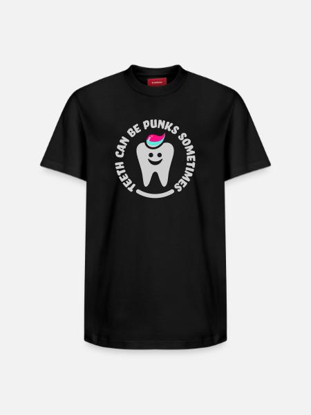 teeth punk zahn - T-shirt unisexe décontracté en coton Supima – de SPREAD - noir