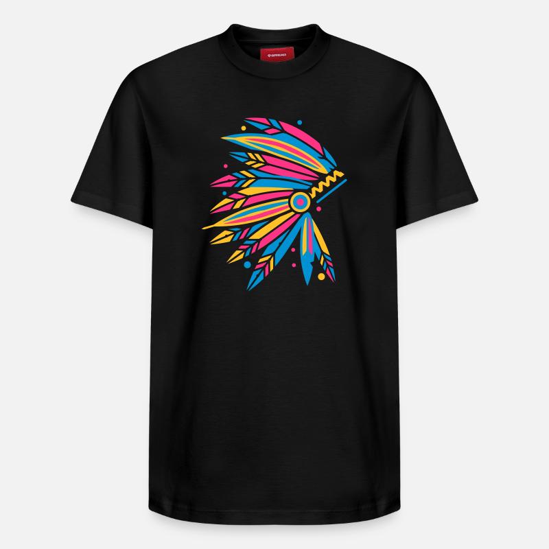 Kopfschmuck Häuptling - Relaxed Unisex Supima Cotton T-Shirt – von SPREAD - Schwarz