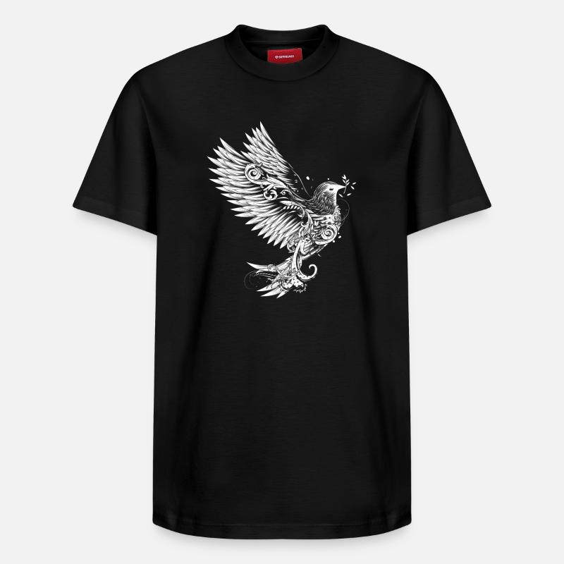 colombe blanche - T-shirt unisexe décontracté en coton Supima – de SPREAD - noir