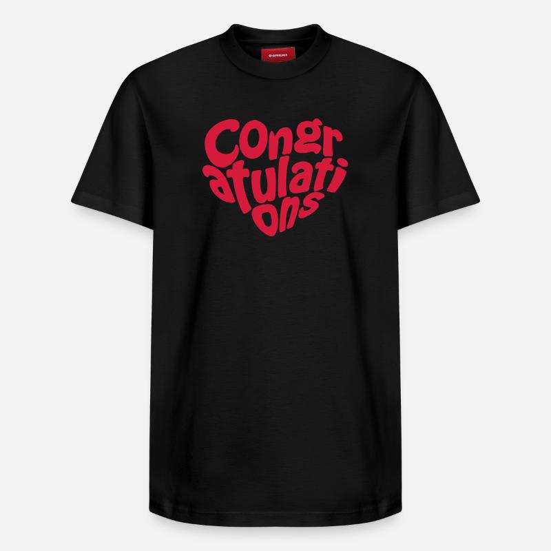 Congratulations | Gratulation - T-shirt unisexe décontracté en coton Supima – de SPREAD - noir