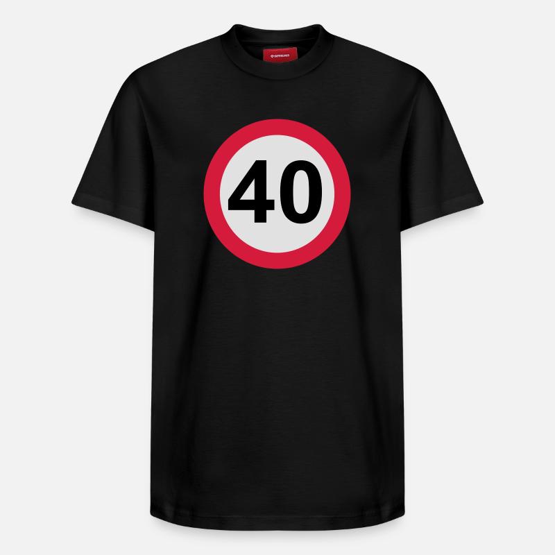 40 ans - T-shirt unisexe décontracté en coton Supima – de SPREAD - noir