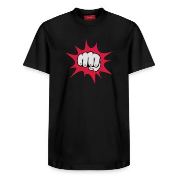 6061912 121799990 Faust - Relaxed Unisex Supima Cotton T-Shirt – von SPREAD - Schwarz - Vorne - AI Model Female 172 light (172cm) & AI Model Male 178 light (178cm)