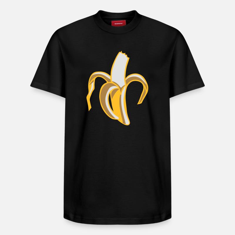 une banane à moitié mangée - T-shirt unisexe décontracté en coton Supima – de SPREAD - noir