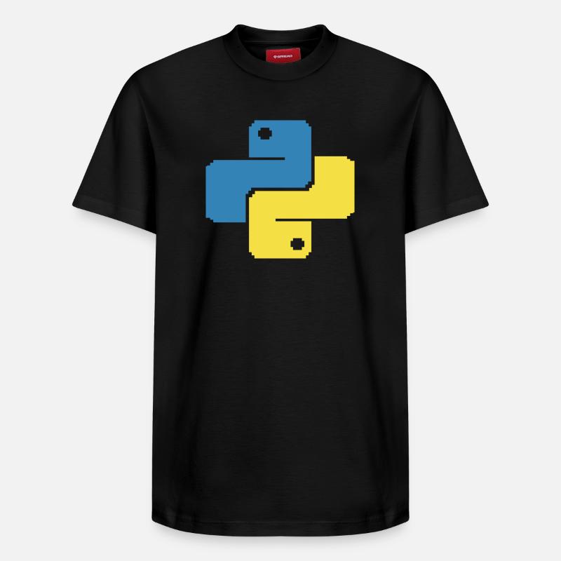Python Pixelart - Relaxed Unisex Supima Cotton T-Shirt – von SPREAD - Schwarz