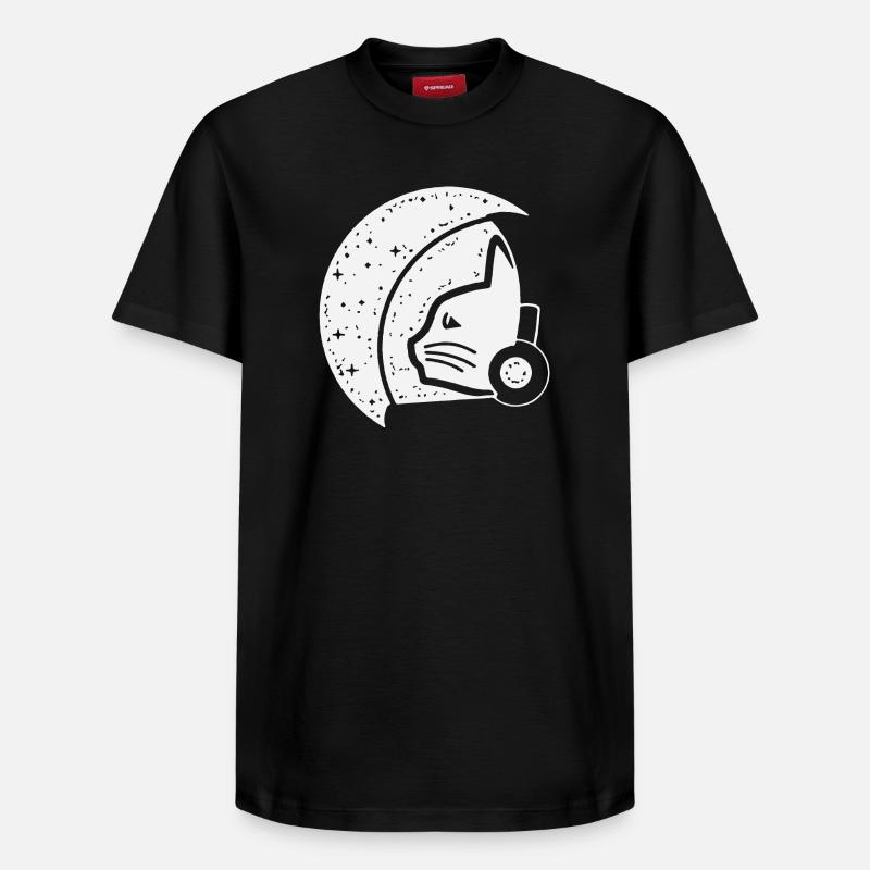 Illustration d’astronaute chat galactique - T-shirt unisexe décontracté en coton Supima – de SPREAD - noir