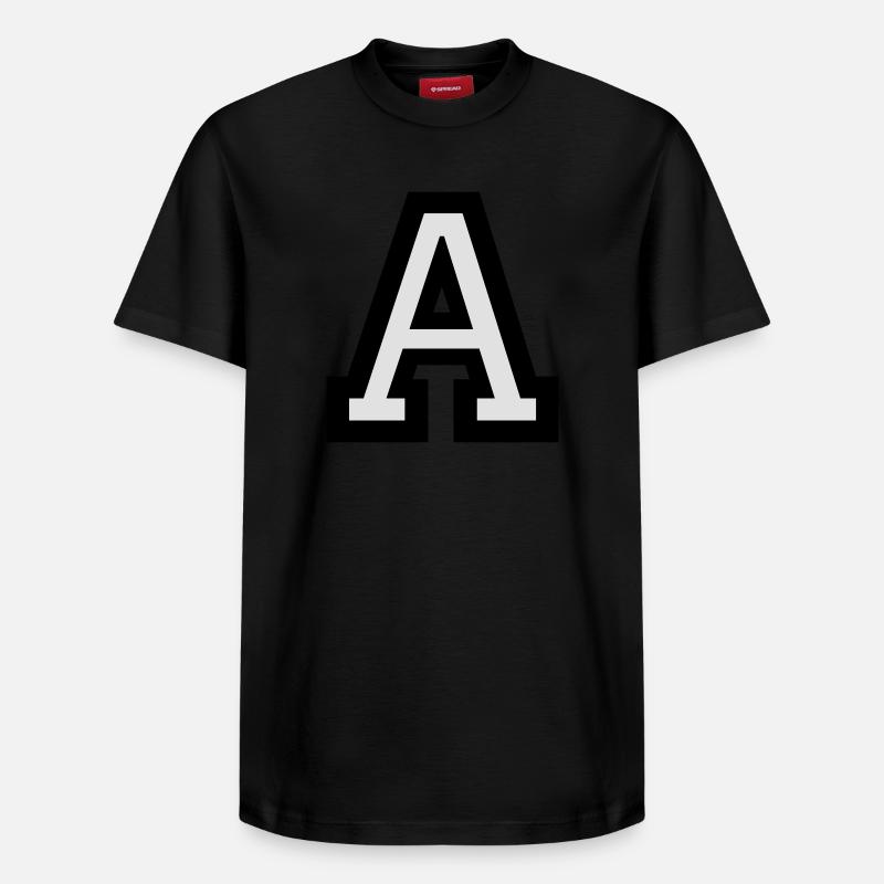 Buchstabe A - Relaxed Unisex Supima Cotton T-Shirt – von SPREAD - Schwarz