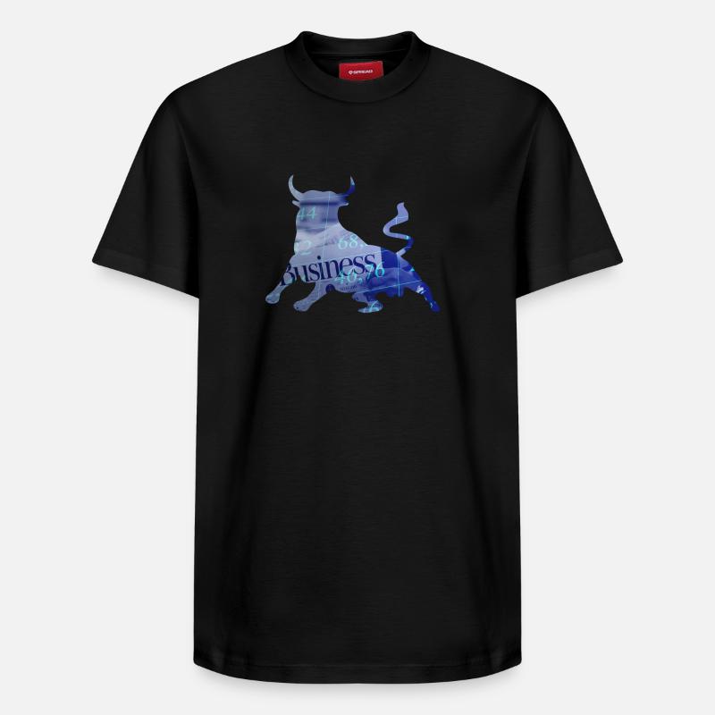 Bourse actions taureau - T-shirt unisexe décontracté en coton Supima – de SPREAD - noir