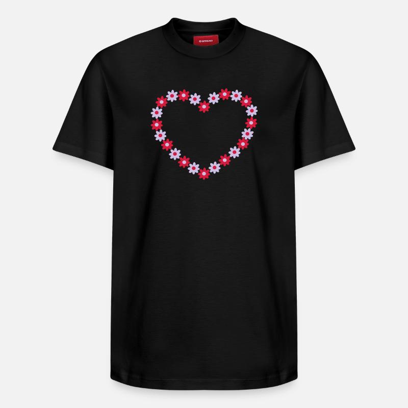 Blume Herz - Relaxed Unisex Supima Cotton T-Shirt – von SPREAD - Schwarz
