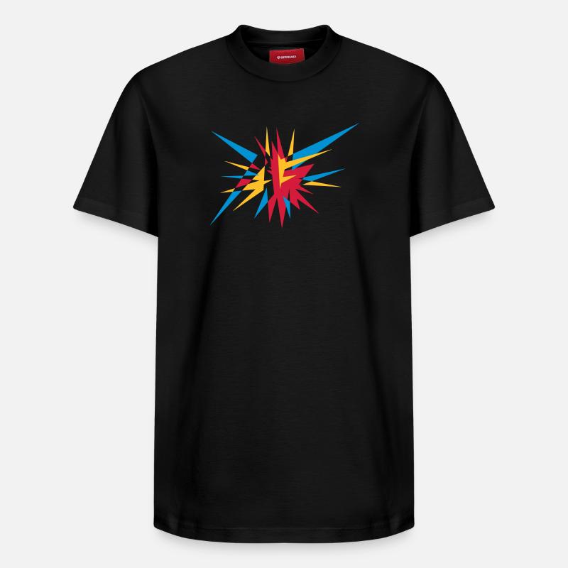 Explosion und Strahlen - Relaxed Unisex Supima Cotton T-Shirt – von SPREAD - Schwarz