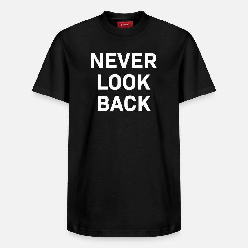 Never Look Back white - T-shirt unisexe décontracté en coton Supima – de SPREAD - noir