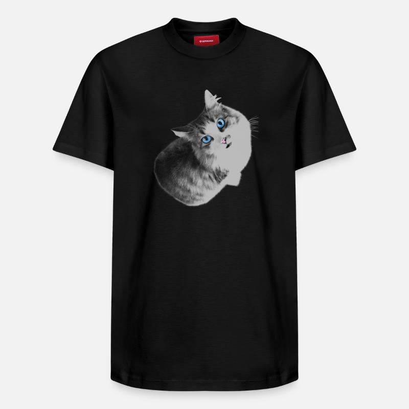 Maya le chat - Relaxed Unisex Supima Cotton T-Shirt – von SPREAD - Schwarz
