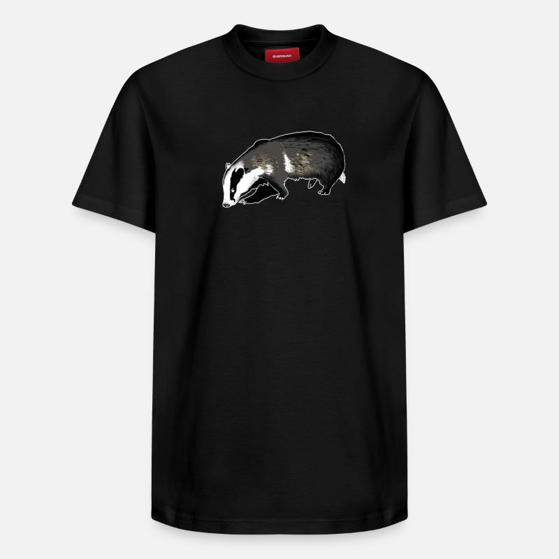 blaireau - T-shirt unisexe décontracté en coton Supima – de SPREAD - noir