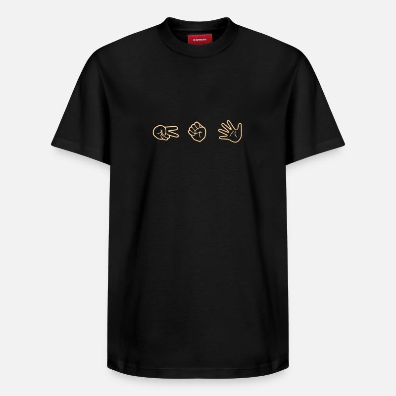Pierre, papier, ciseaux - T-shirt unisexe décontracté en coton Supima – de SPREAD - noir