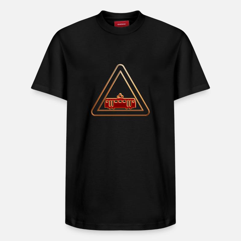 Attention tram 3 - T-shirt unisexe décontracté en coton Supima – de SPREAD - noir