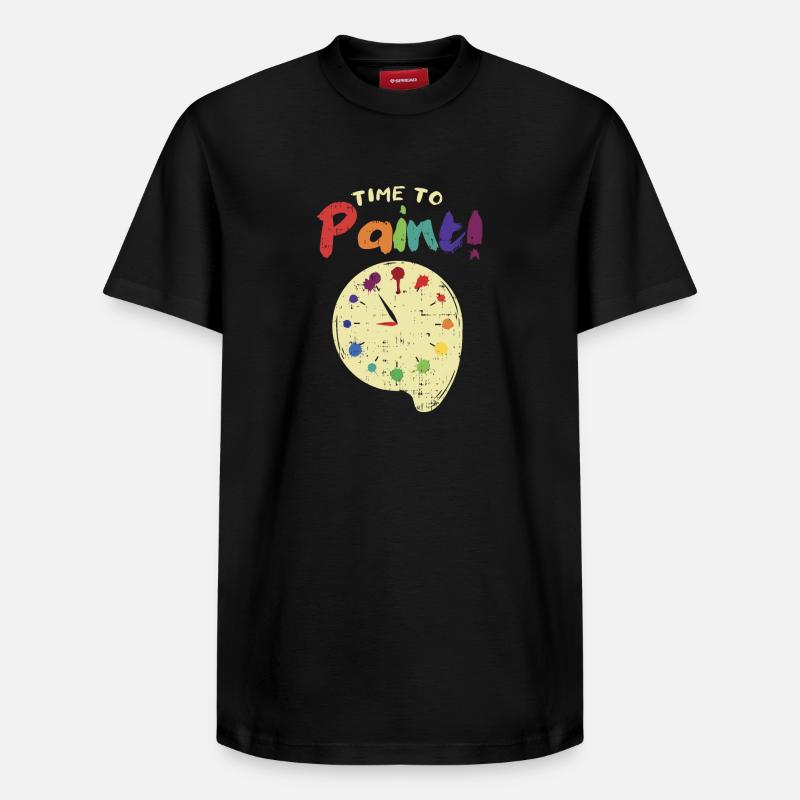 PEINTURE: le temps de peindre - T-shirt unisexe décontracté en coton Supima – de SPREAD - noir