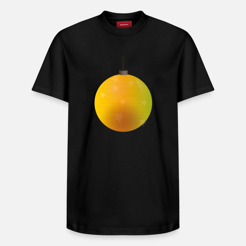 gelbliche Weihnachtskugel mit Sternen - Relaxed Unisex Supima Cotton T-Shirt – von SPREAD - Schwarz