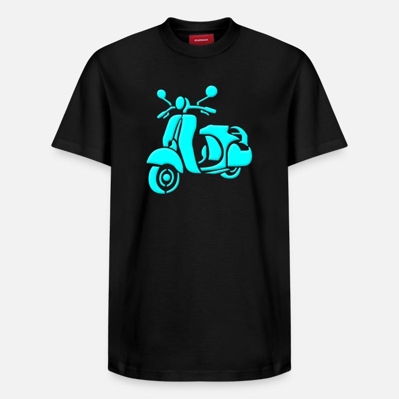 Scooter rétro - T-shirt unisexe décontracté en coton Supima – de SPREAD - noir