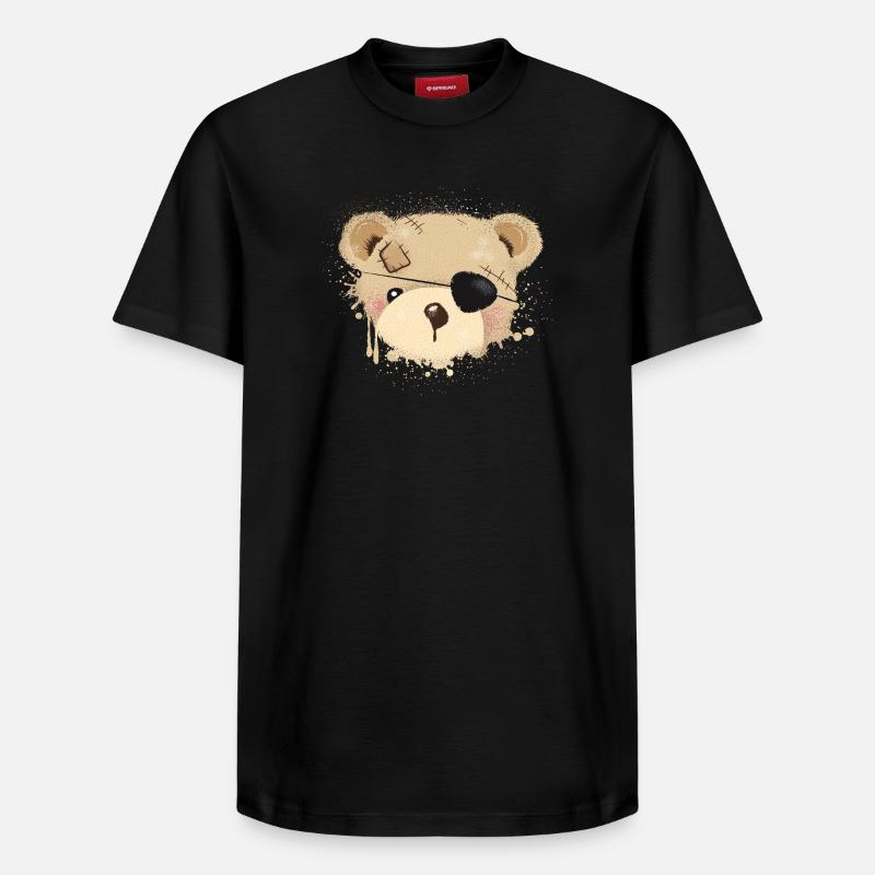 Nounours avec cache-œil - T-shirt unisexe décontracté en coton Supima – de SPREAD - noir