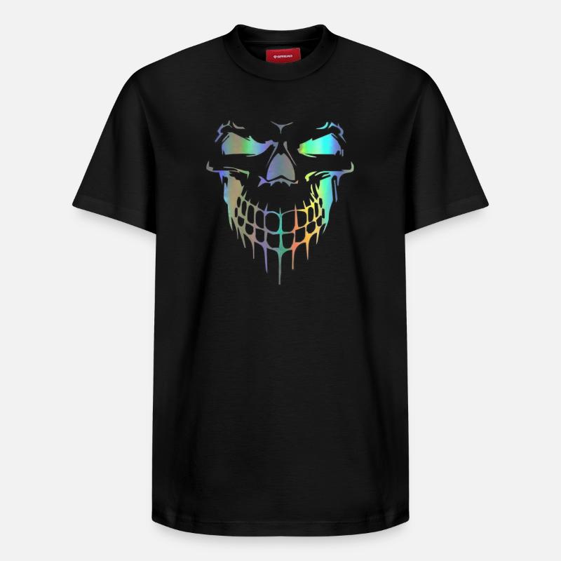 crâne - T-shirt unisexe décontracté en coton Supima – de SPREAD - noir