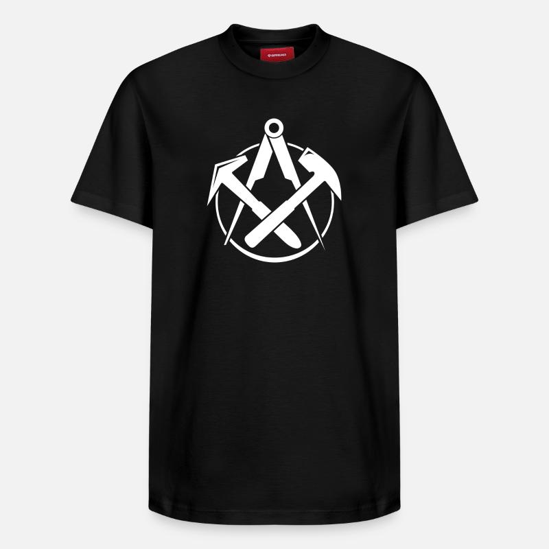 Dachdecker-Logo - Weiss - Relaxed Unisex Supima Cotton T-Shirt – von SPREAD - Schwarz