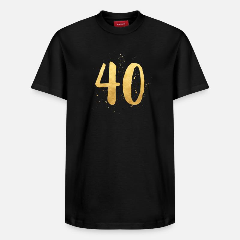 40 anniversaire d'or rond quarante - T-shirt unisexe décontracté en coton Supima – de SPREAD - noir