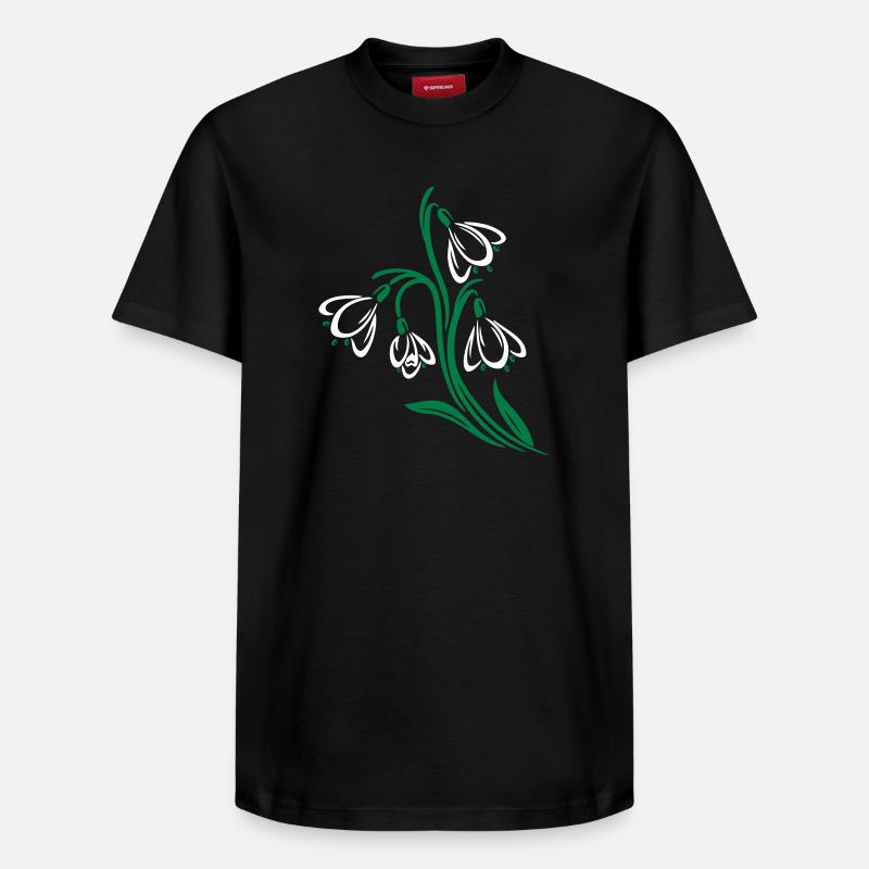 Perce-neige printemps fleurs printemps fleurs - T-shirt unisexe décontracté en coton Supima – de SPREAD - noir