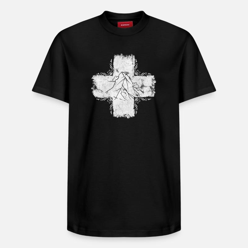 Suisse 🇨🇭 Suisse drapeau suisse - T-shirt unisexe décontracté en coton Supima – de SPREAD - noir