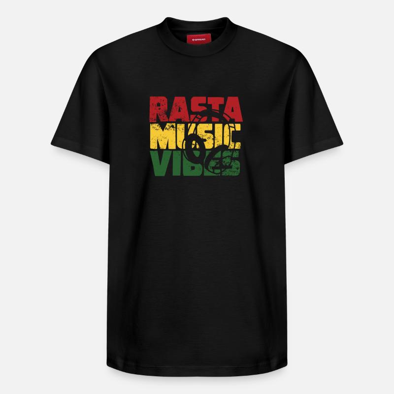 RASTA MUSIC VIBES - T-shirt unisexe décontracté en coton Supima – de SPREAD - noir
