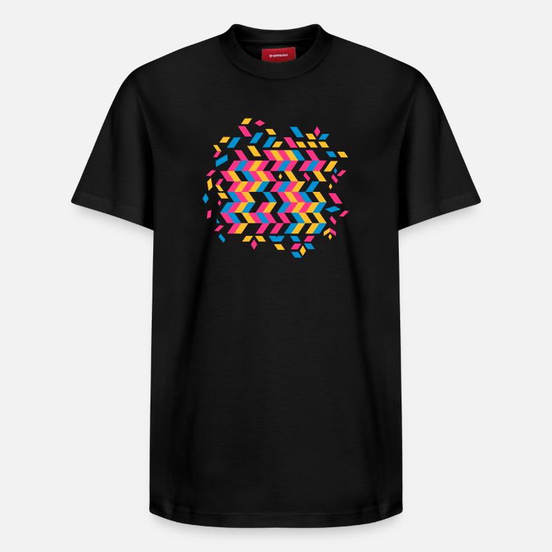 Un motif à chevrons - T-shirt unisexe décontracté en coton Supima – de SPREAD - noir