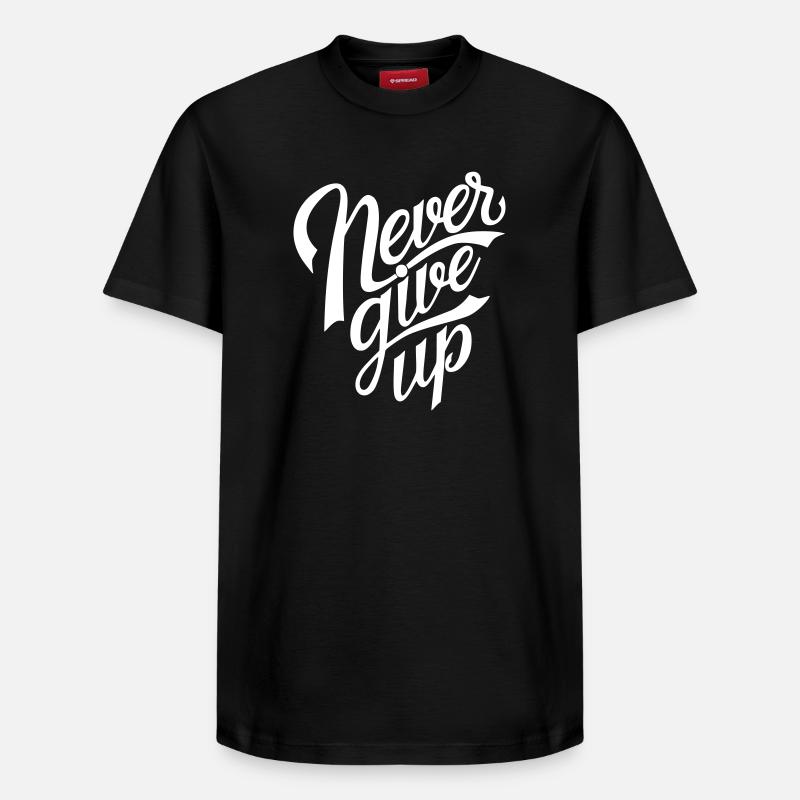 N'abandonne jamais - T-shirt unisexe décontracté en coton Supima – de SPREAD - noir