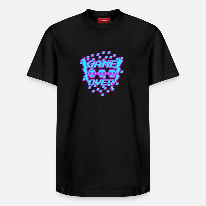 Game Over Pixel - Relaxed Unisex Supima Cotton T-Shirt – von SPREAD - Schwarz