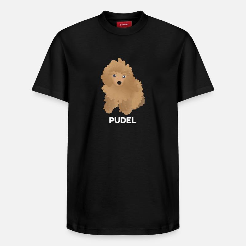 Chiot Caniche - T-shirt unisexe décontracté en coton Supima – de SPREAD - noir