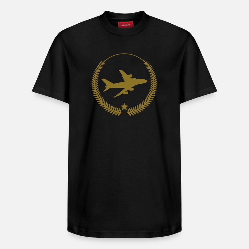 Aviation / Luftfahrt - T-shirt unisexe décontracté en coton Supima – de SPREAD - noir