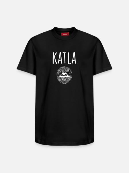 Katla Souvenir Vulkan - Relaxed Unisex Supima Cotton T-Shirt – von SPREAD - Schwarz