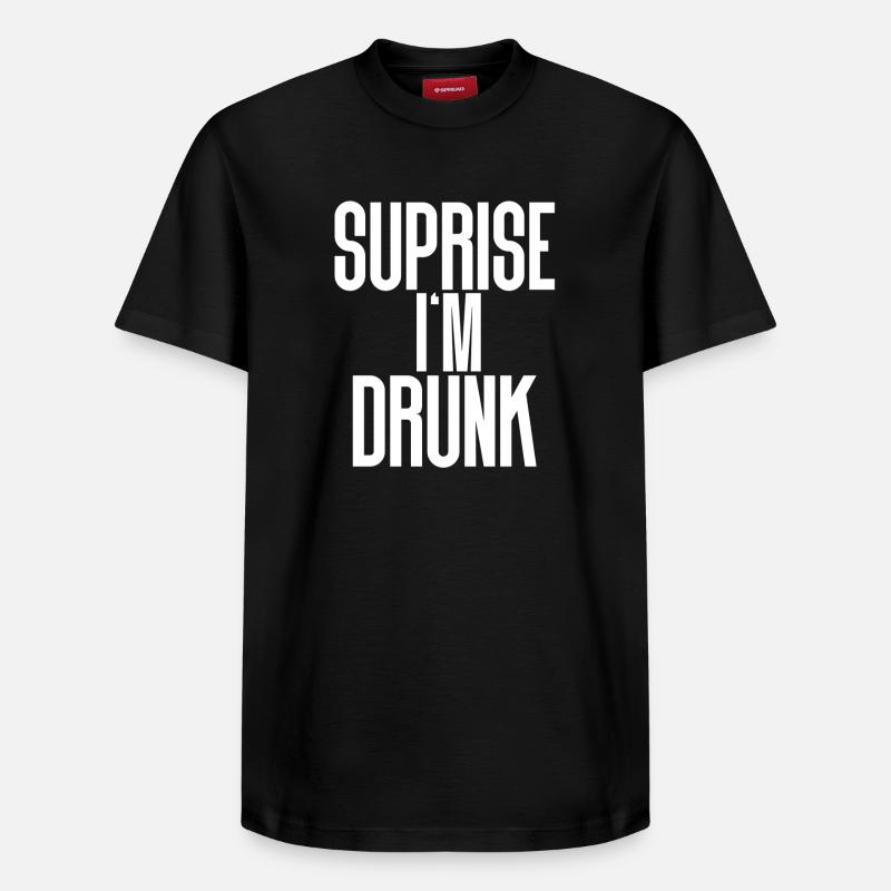 Drunk - Relaxed Unisex Supima Cotton T-Shirt – von SPREAD - Schwarz