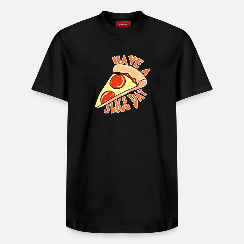 pizza - T-shirt unisexe décontracté en coton Supima – de SPREAD - noir