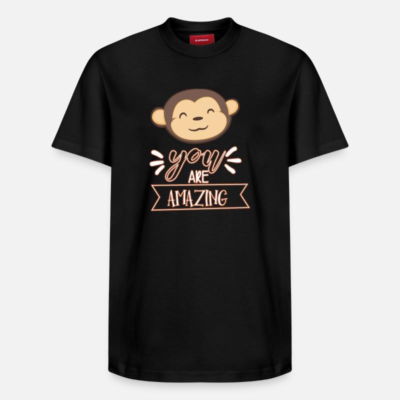singe - T-shirt unisexe décontracté en coton Supima – de SPREAD - noir