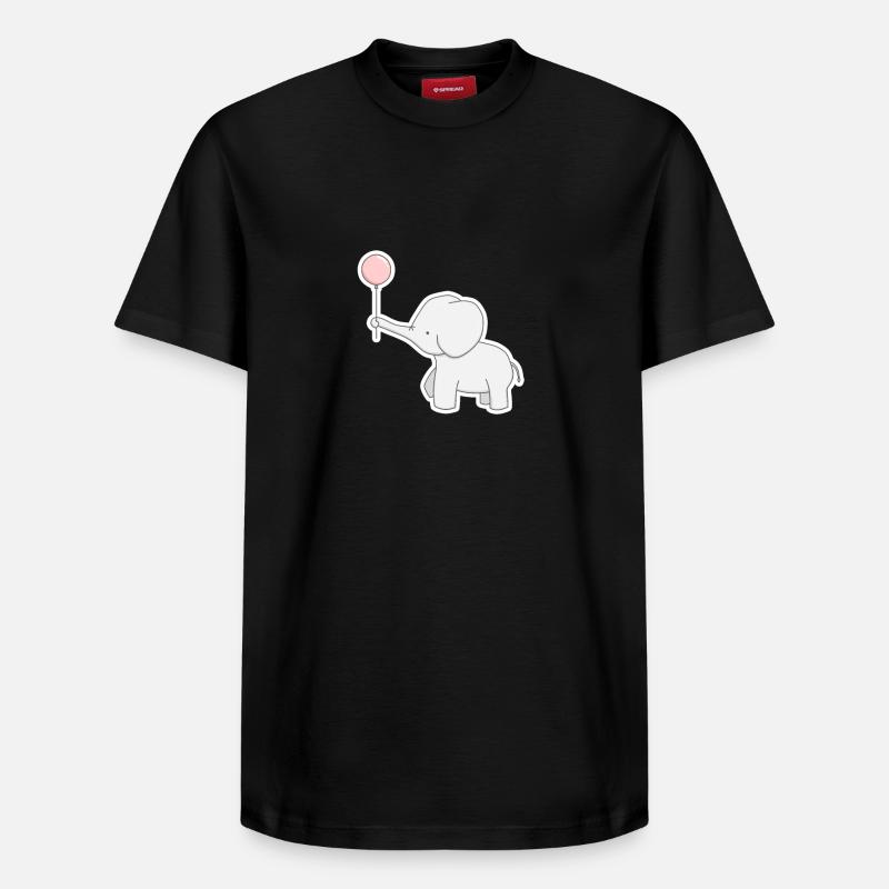 éléphant - T-shirt unisexe décontracté en coton Supima – de SPREAD - noir