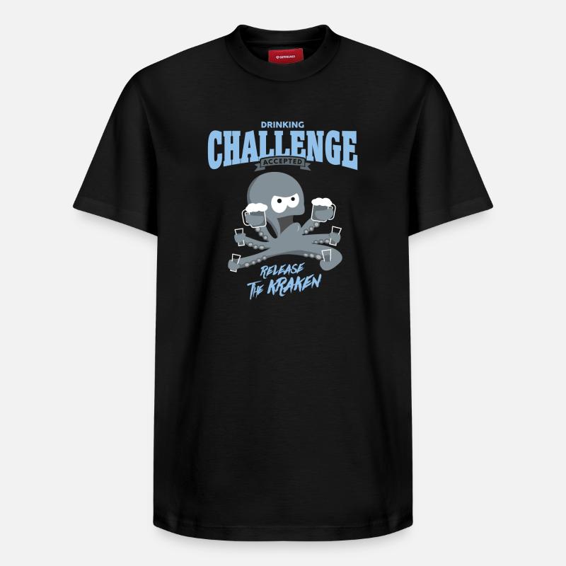 drinking challenge accepted - release the kraken - Relaxed Unisex Supima Cotton T-Shirt – von SPREAD - Schwarz