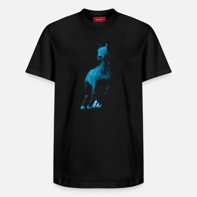 Pferd - Relaxed Unisex Supima Cotton T-Shirt – von SPREAD - Schwarz