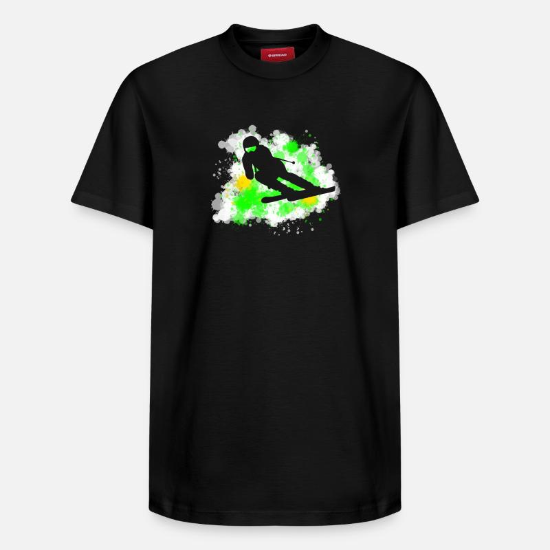 Ski - T-shirt unisexe décontracté en coton Supima – de SPREAD - noir