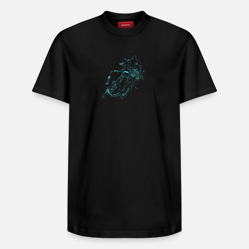 motorcycle - T-shirt unisexe décontracté en coton Supima – de SPREAD - noir