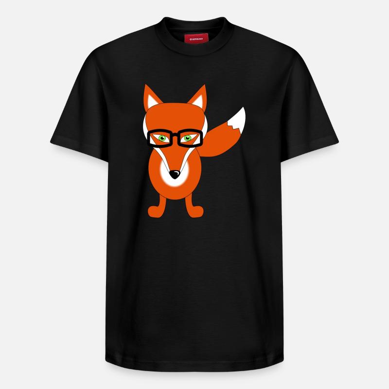 fuchs mit brille - Relaxed Unisex Supima Cotton T-Shirt – von SPREAD - Schwarz