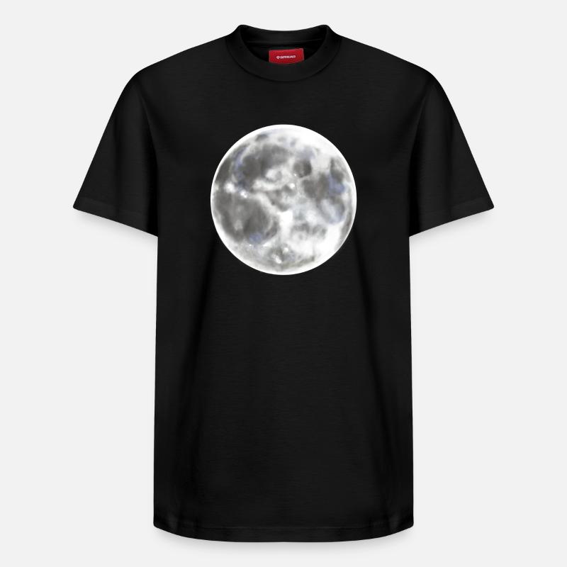 Nuit de pleine lune lune - T-shirt unisexe décontracté en coton Supima – de SPREAD - noir
