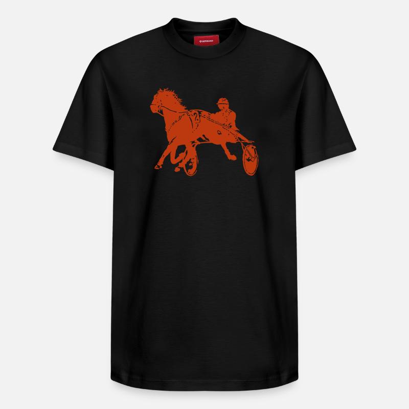Trotteurs Trot Courses de chevaux - T-shirt unisexe décontracté en coton Supima – de SPREAD - noir