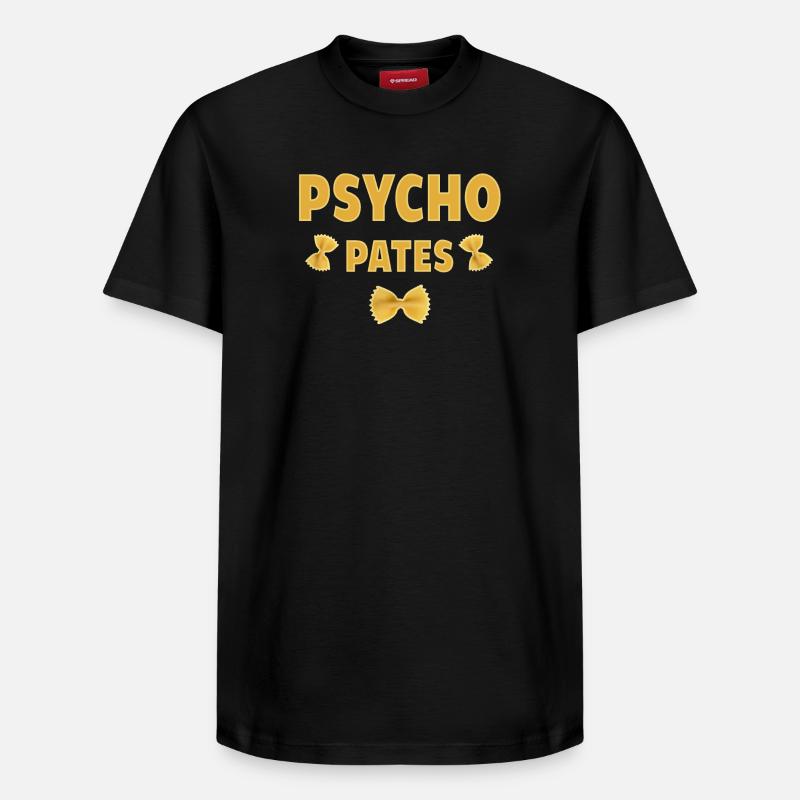 Design Pasta Psycho Fun - Relaxed Unisex Supima Cotton T-Shirt – von SPREAD - Schwarz