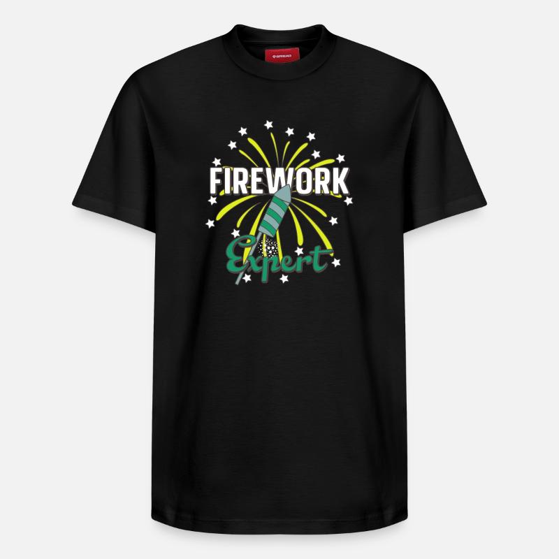 Firework Expert - Relaxed Unisex Supima Cotton T-Shirt – von SPREAD - Schwarz