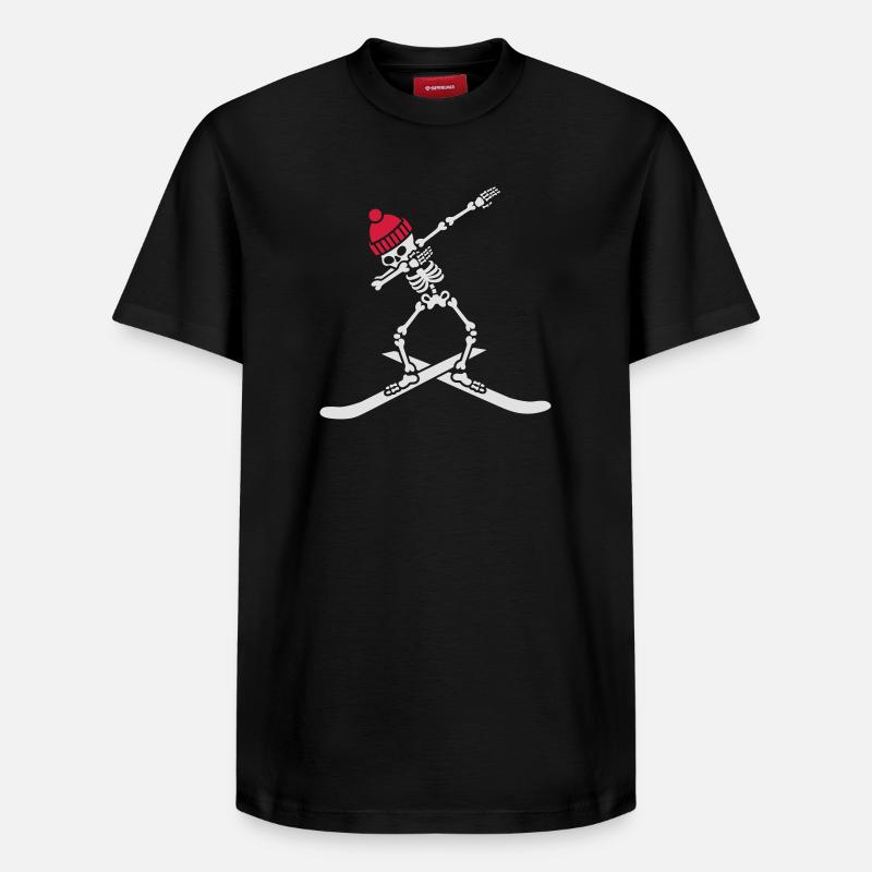 Dab dabbing skeleton ski skiing - T-shirt unisexe décontracté en coton Supima – de SPREAD - noir