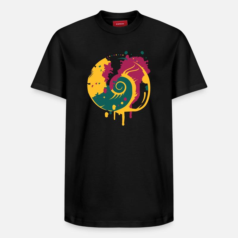 Graffiti d'un escargot fossile - T-shirt unisexe décontracté en coton Supima – de SPREAD - noir
